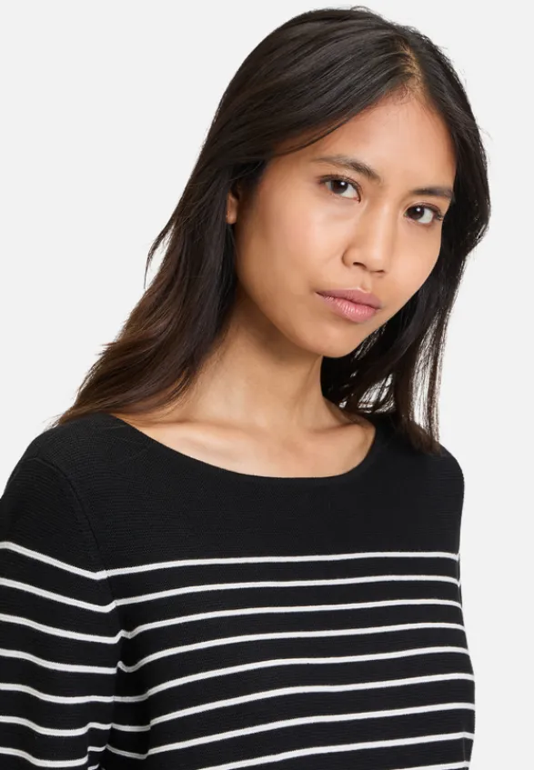 Betty Barclay Strick*Feinstrickpullover mit Eingrifftaschen Patch Black/Cream