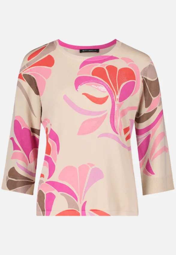 Betty Barclay Strick*Feinstrickpullover mit Print Nature/Red