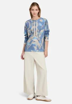 Betty Barclay Strick*Feinstrickpullover mit Print Blue/Camel