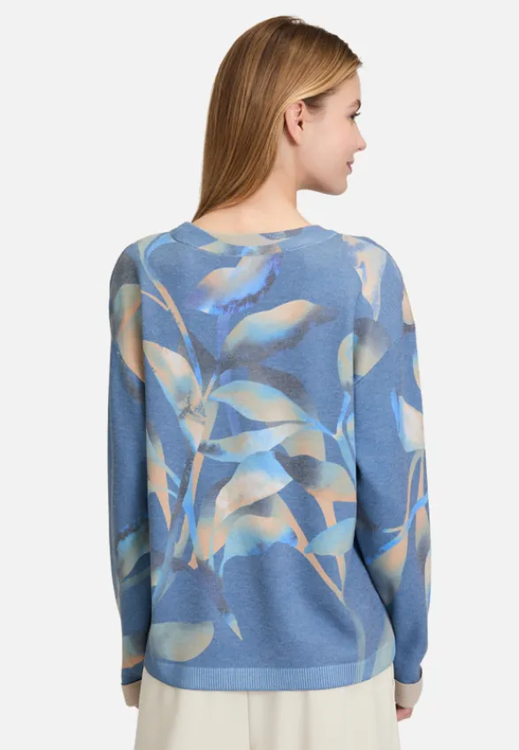 Betty Barclay Strick*Feinstrickpullover mit Print Blue/Camel