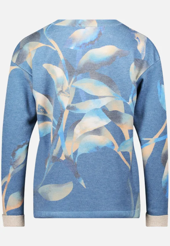 Betty Barclay Strick*Feinstrickpullover mit Print Blue/Camel