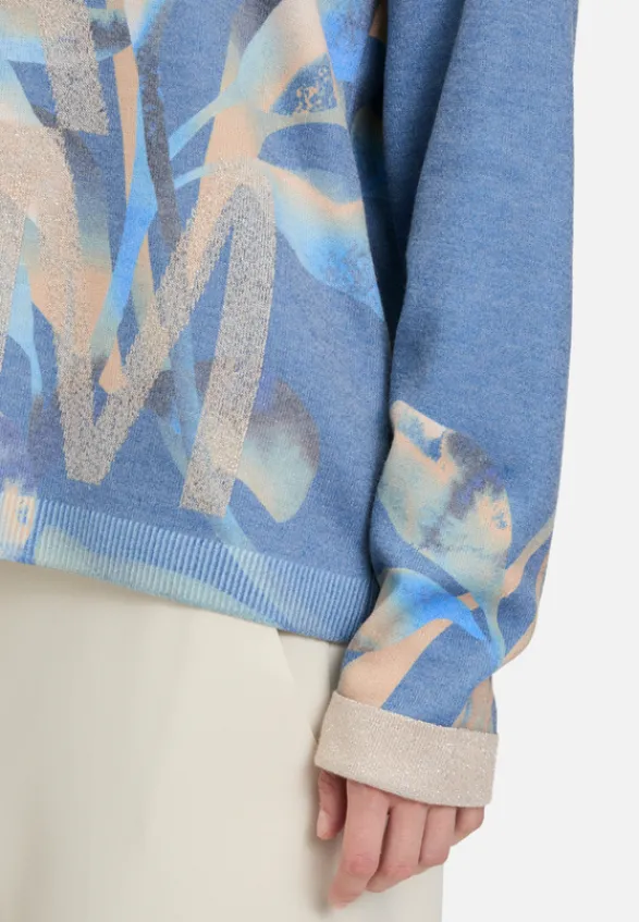 Betty Barclay Strick*Feinstrickpullover mit Print Blue/Camel