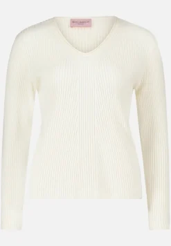 Betty Barclay Strick*Feinstrickpullover mit Rippenstruktur Antique White