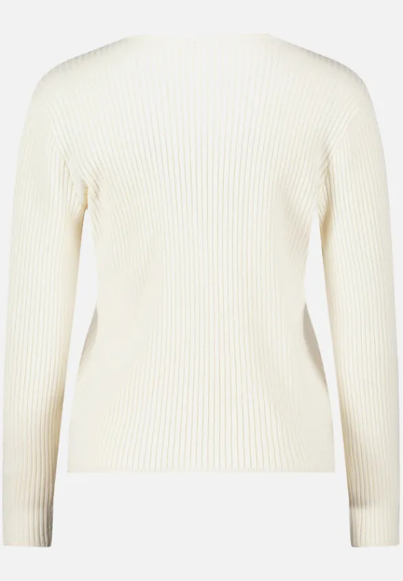 Betty Barclay Strick*Feinstrickpullover mit Rippenstruktur Antique White