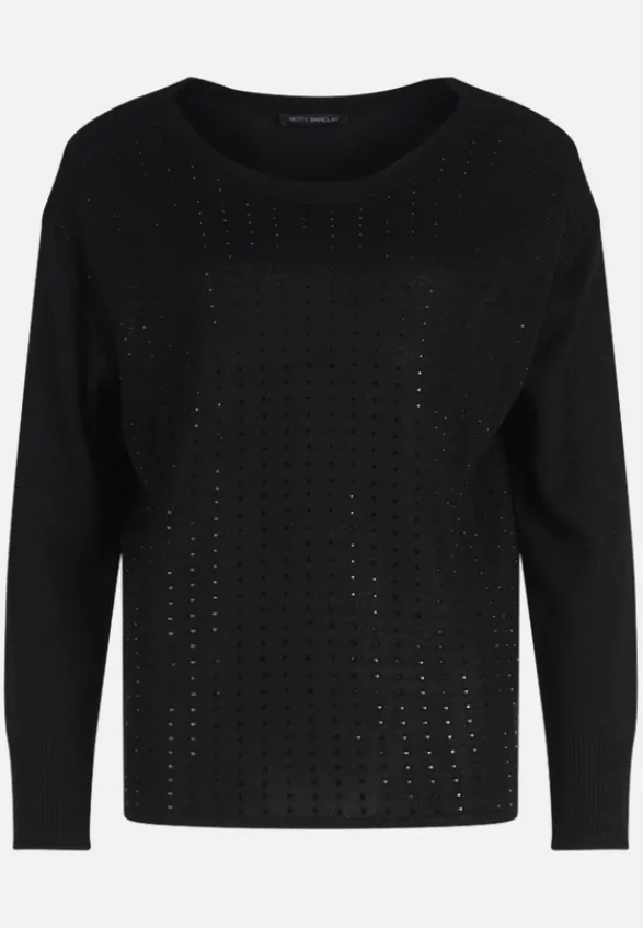 Betty Barclay Strick*Feinstrickpullover mit Strass Schwarz