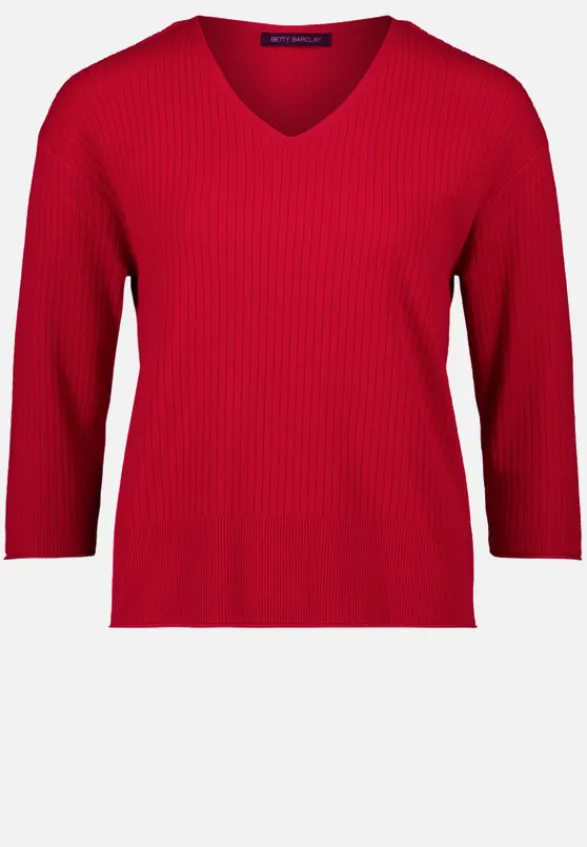 Betty Barclay Strick*Feinstrickpullover mit V-Ausschnitt Rot