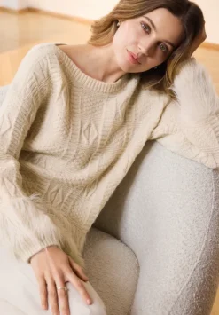 Betty Barclay Strick*Grobstrick-Pullover mit Effektgarn beige