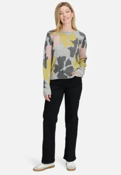 Betty Barclay Strick*Grobstrick-Pullover mit Jacquard Patch Grey/Green