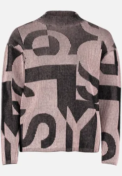 Betty Barclay Strick*Grobstrick-Pullover mit Jacquard Patch Black/Rosé