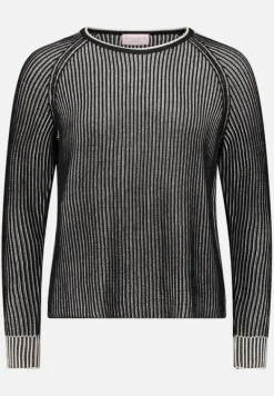 Betty Barclay Strick*Grobstrick-Pullover mit Rippenstruktur Patch Black/Beige