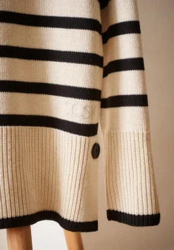 Betty Barclay Strick*Grobstrick-Pullover mit Streifen Patch Beige/Black