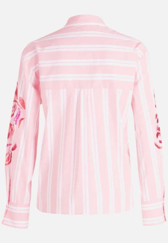 Betty Barclay Blusen*Hemdbluse mit Kragen Rosé/White