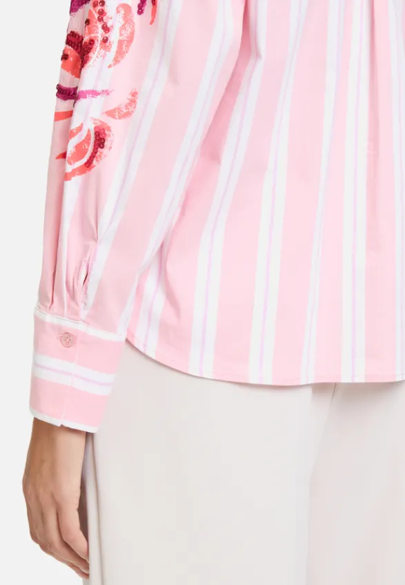Betty Barclay Blusen*Hemdbluse mit Kragen Rosé/White