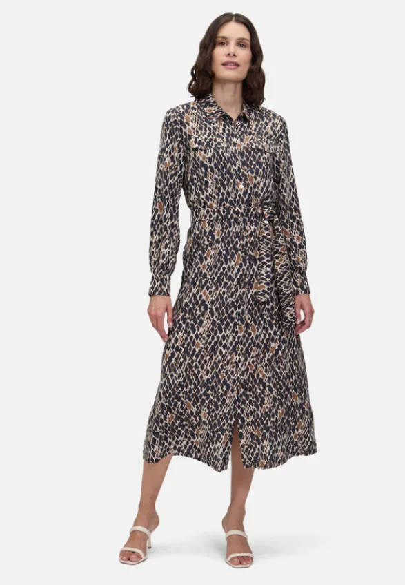 Betty Barclay Kleider*Hemdblusenkleid mit Bindegürtel Dark Blue/Brown