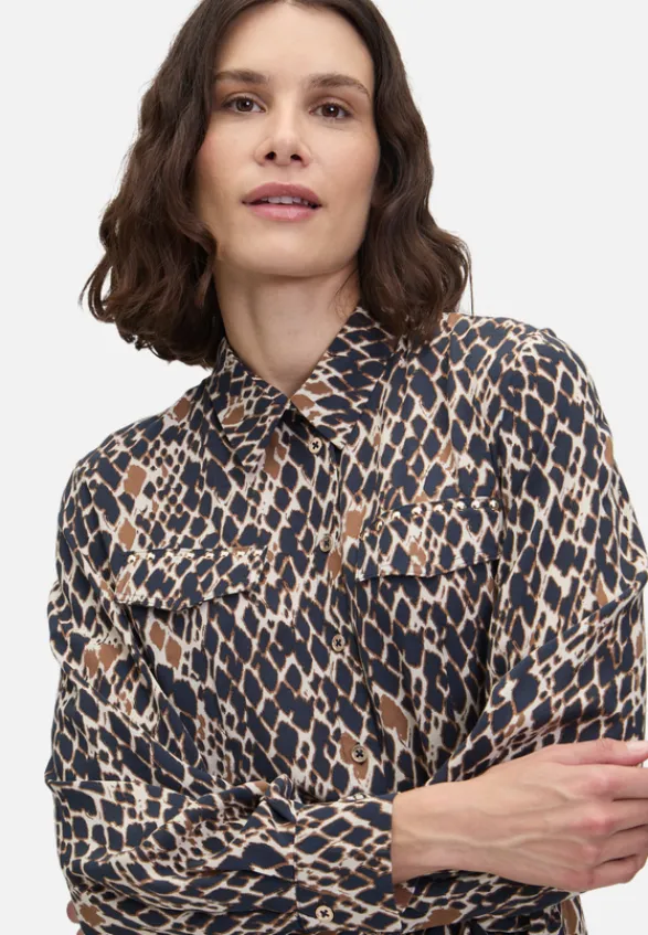 Betty Barclay Kleider*Hemdblusenkleid mit Bindegürtel Dark Blue/Brown
