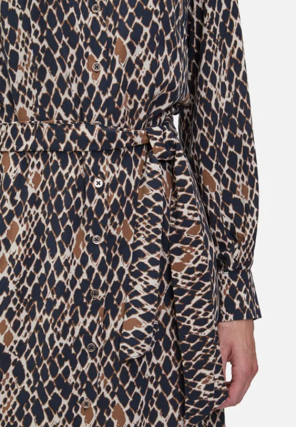 Betty Barclay Kleider*Hemdblusenkleid mit Bindegürtel Dark Blue/Brown