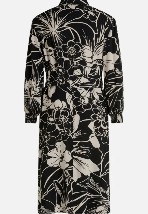 Betty Barclay Kleider*Hemdblusenkleid mit Bindegürtel Schwarz/Beige