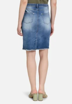 Betty Barclay Röcke*Jeansrock mit Fransen Light Blue Denim