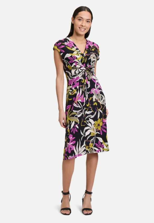 Betty Barclay Kleider*Jerseykleid mit Raffung Black/Khaki