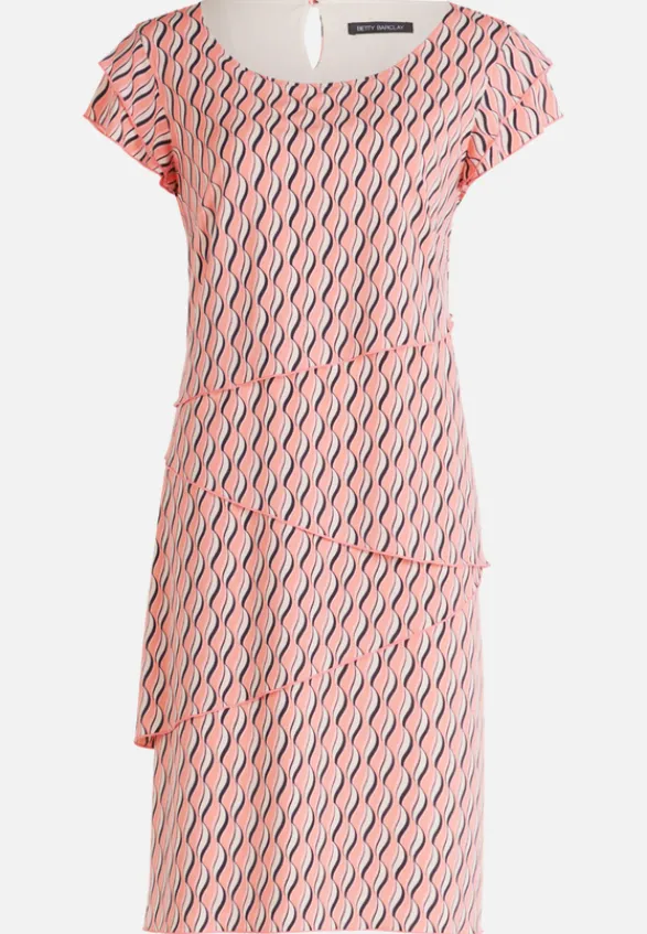 Betty Barclay Festliche Mode|Kleider*Jerseykleid mit Stufen Rose/Cream