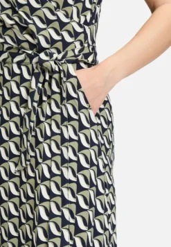 Betty Barclay Kleider*Jerseykleid mit V-Ausschnitt Dark Blue/Green