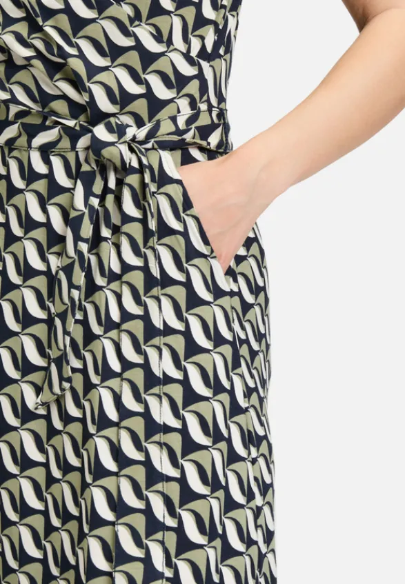 Betty Barclay Kleider*Jerseykleid mit V-Ausschnitt Dark Blue/Green