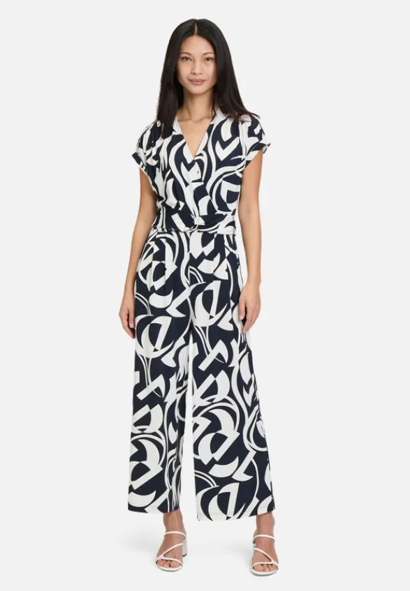 Betty Barclay Jumpsuits*Jumpsuit mit Eingrifftaschen Dunkelblau/Weiß