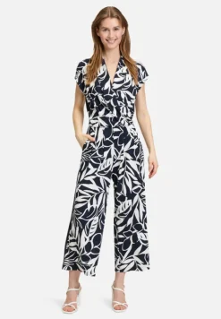 Betty Barclay Festliche Mode*Jumpsuit mit Eingrifftaschen Dunkelblau/Weiß