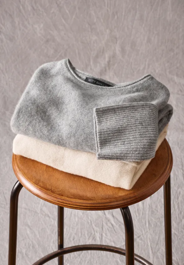 Betty Barclay Strick|Kaschmir*Kaschmir-Pullover mit überschnittenen Ärmeln beige