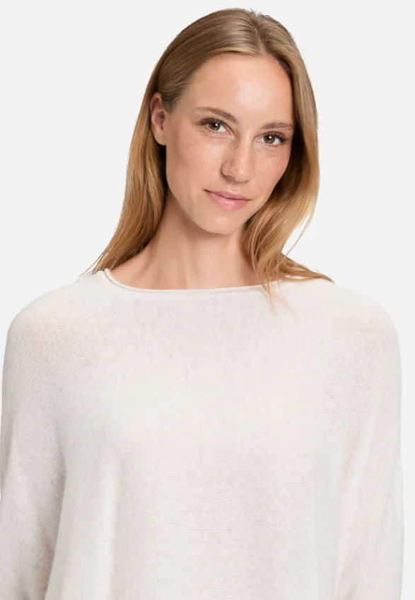 Betty Barclay Strick|Kaschmir*Kaschmir-Pullover mit überschnittenen Ärmeln beige