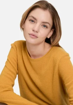 Betty Barclay Strick|Kaschmir*Kaschmir-Pullover mit Rundhalsausschnitt gold