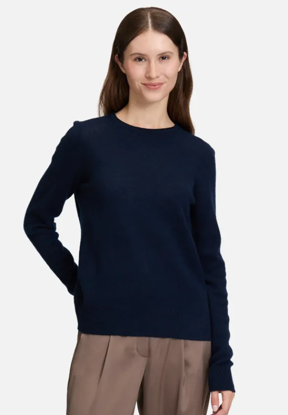 Betty Barclay Strick|Kaschmir*Kaschmir-Pullover mit Rundhalsausschnitt dunkelblau