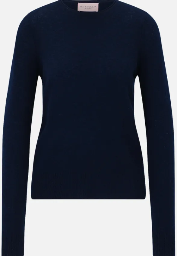 Betty Barclay Strick|Kaschmir*Kaschmir-Pullover mit Rundhalsausschnitt dunkelblau