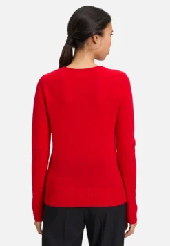 Betty Barclay Strick|Kaschmir*Kaschmir-Pullover mit Rundhalsausschnitt Rot