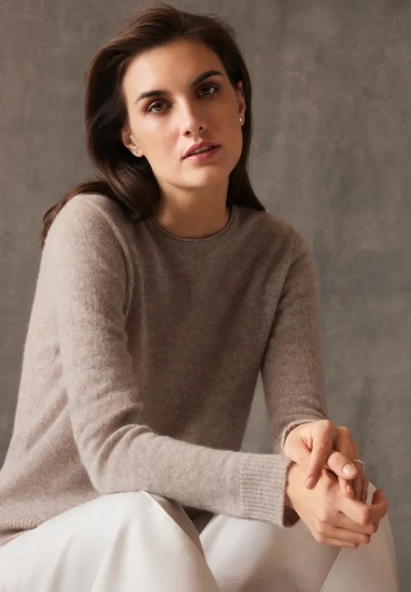 Betty Barclay Strick|Kaschmir*Kaschmir-Pullover mit Rundhalsausschnitt FunghiMelange