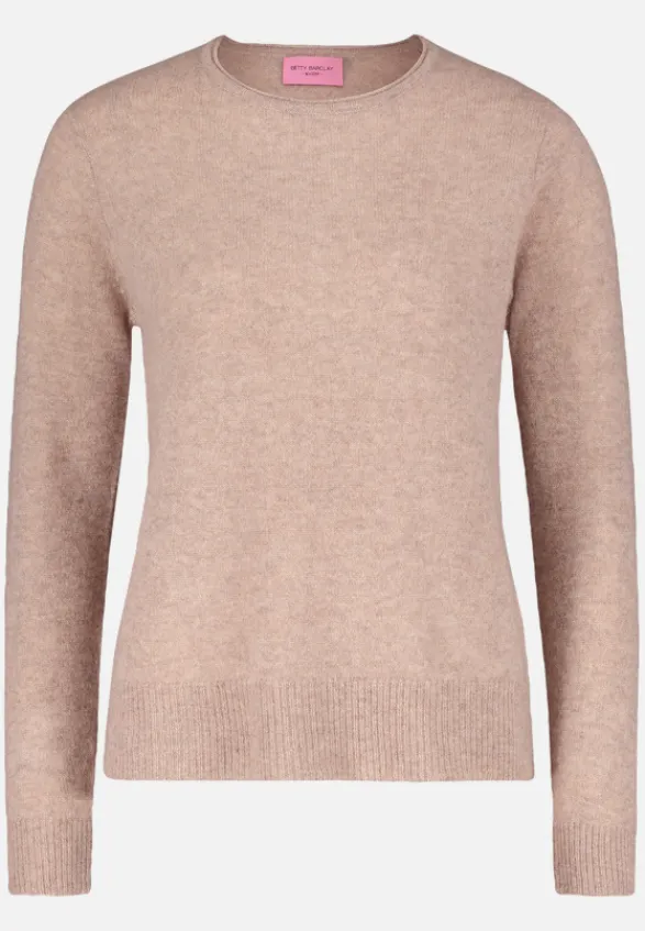 Betty Barclay Strick|Kaschmir*Kaschmir-Pullover mit Rundhalsausschnitt FunghiMelange