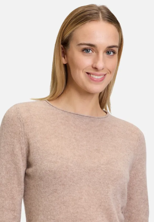 Betty Barclay Strick|Kaschmir*Kaschmir-Pullover mit Rundhalsausschnitt FunghiMelange