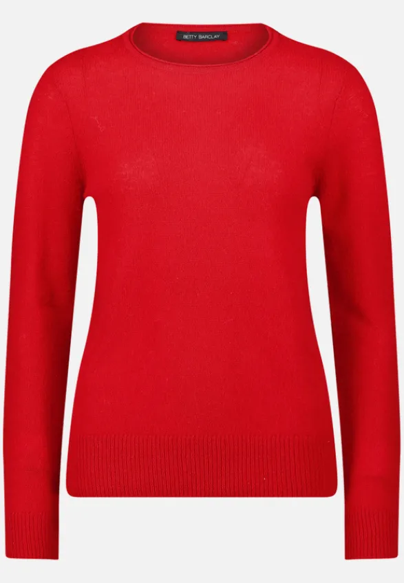 Betty Barclay Kaschmir|Strick*Kaschmir-Pullover mit Rundhalsausschnitt Rot