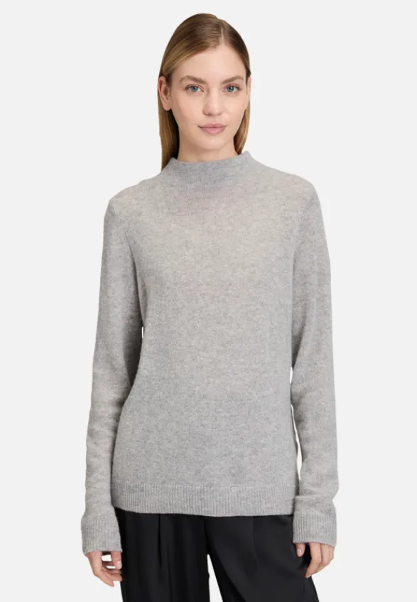 Betty Barclay Basics*Kaschmir-Pullover mit Stehkragen Light Silver Melange