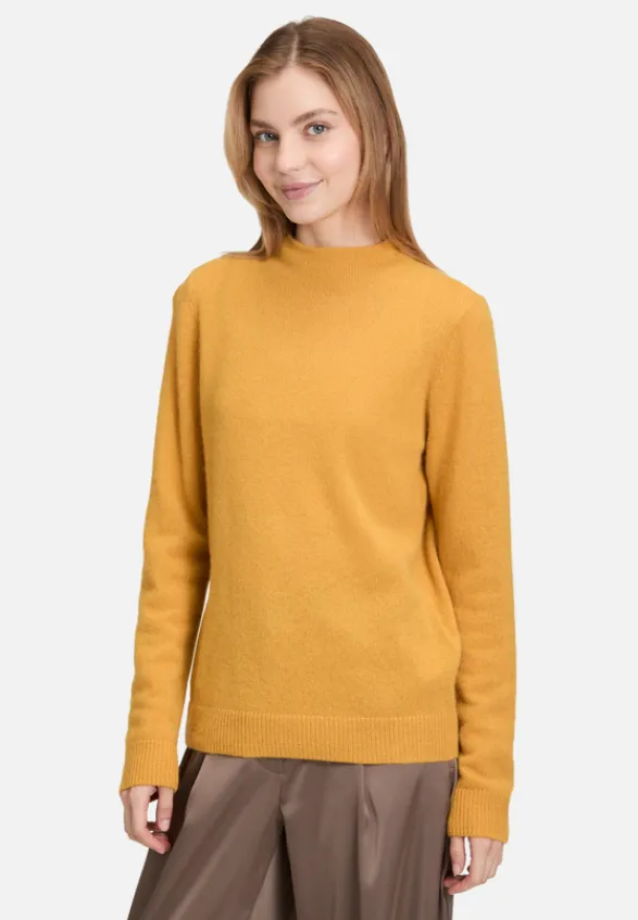 Betty Barclay Strick|Kaschmir*Kaschmir-Pullover mit Stehkragen gold