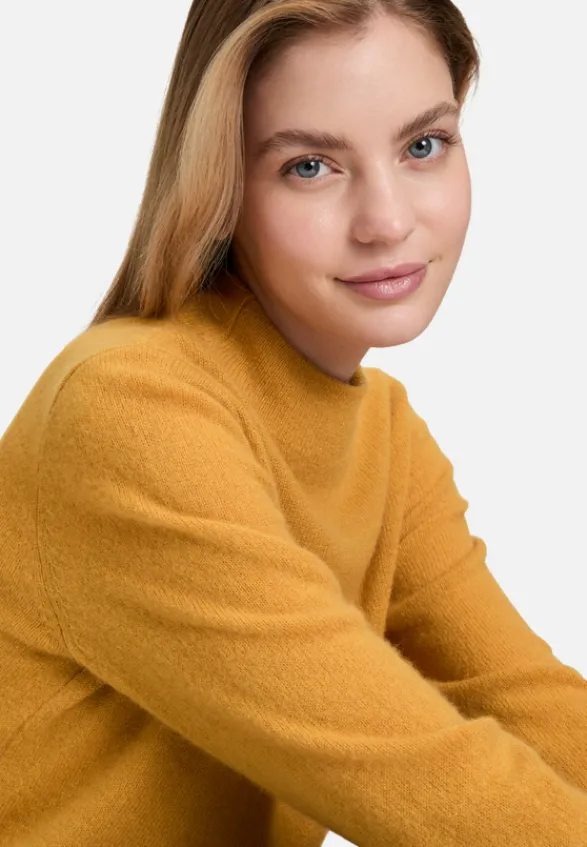 Betty Barclay Strick|Kaschmir*Kaschmir-Pullover mit Stehkragen gold