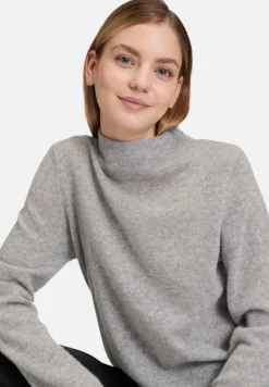 Betty Barclay Strick|Kaschmir*Kaschmir-Pullover mit Stehkragen Light Silver Melange