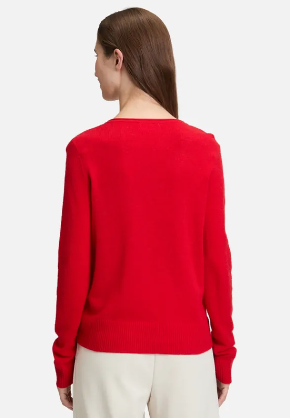 Betty Barclay Strick|Kaschmir*Kaschmir-Pullover mit V-Ausschnitt Rot