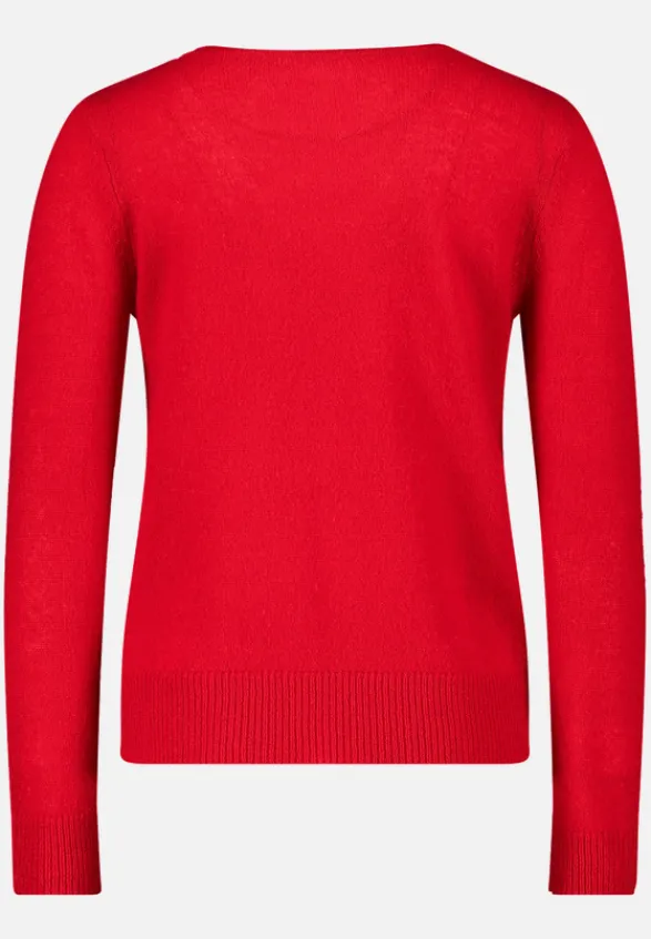 Betty Barclay Strick|Kaschmir*Kaschmir-Pullover mit V-Ausschnitt Rot