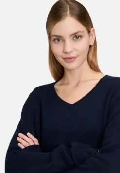 Betty Barclay Strick|Kaschmir*Kaschmir-Pullover mit V-Ausschnitt dunkelblau