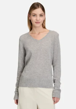Betty Barclay Strick|Kaschmir*Kaschmir-Pullover mit V-Ausschnitt Light Silver Melange