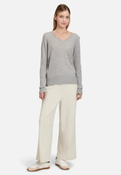 Betty Barclay Strick|Kaschmir*Kaschmir-Pullover mit V-Ausschnitt Light Silver Melange