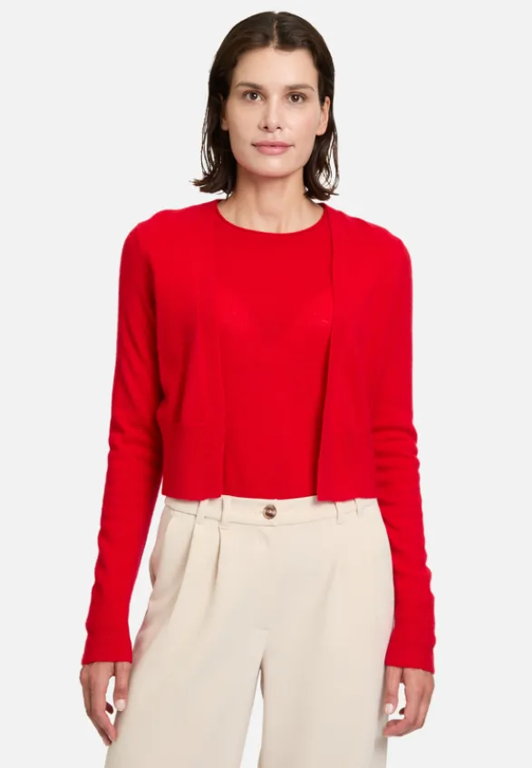 Betty Barclay Festliche Mode|Strick*Kaschmir-Strickjacke mit Rippbündchen Rot