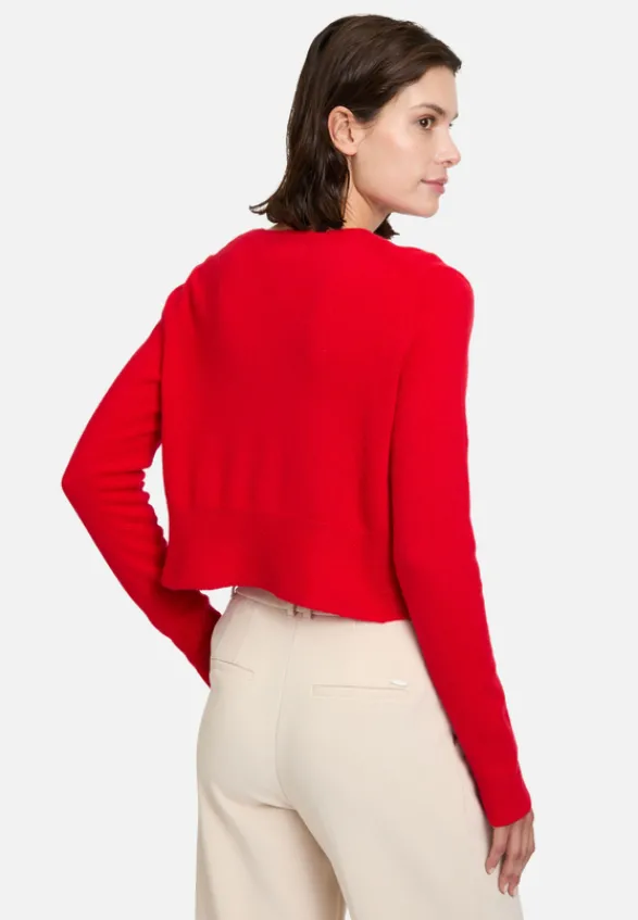 Betty Barclay Festliche Mode|Strick*Kaschmir-Strickjacke mit Rippbündchen Rot