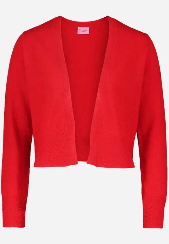 Betty Barclay Festliche Mode|Strick*Kaschmir-Strickjacke mit Rippbündchen Rot